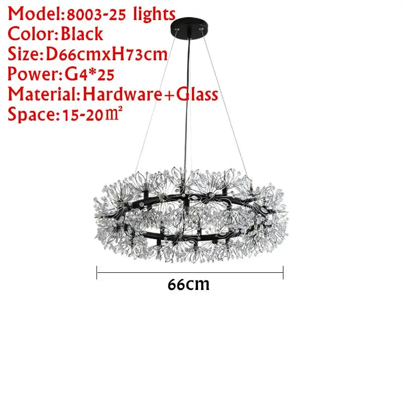 25lights Современный K9 кристаллический черный подвесной светильник s винтажный домашний декор кухонный подвесной светильник для гостиничного зала гостиной подвесной светильник ing Lamparas - Цвет корпуса: 25lights