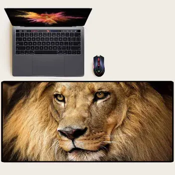 

XGZ Lion Face 90X40 Big Mouse Animal Computer Anti-slip Glue Muse Pad Keyboard Big Game Office Youth Carpet Table Mat