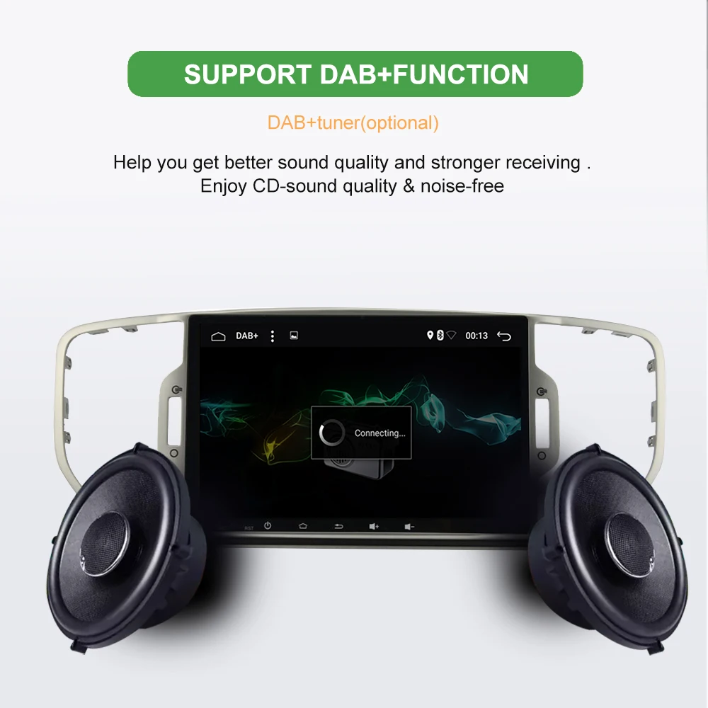 Top 9" 2Din Full Touch Android 8.1 RAM2G+ROM32GB 1024*600 GPS Wifi Radio Audio Car Player universal For Kia Sportage R 2016 (NO DVD) 3