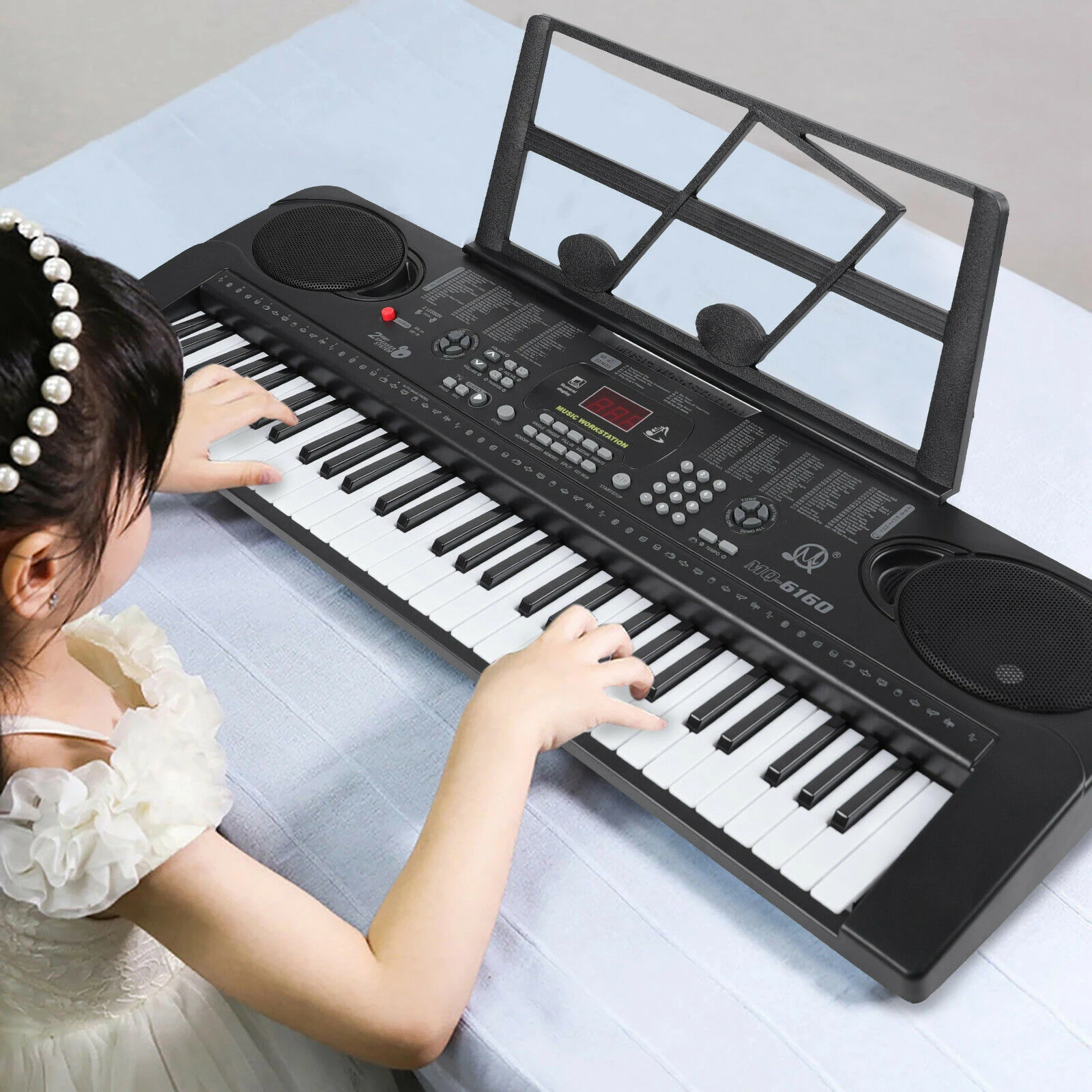 ABS 61 Key Piano Keyboard Compact Organ Music Keyboard with Micorphone Birthday Gifts for Kids& Adults Beginners