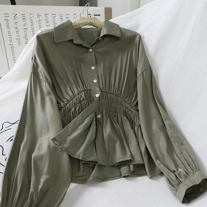 

ladies office shirts female autumn spring SPAIN STYLE fashion long sleeve turndown collar solid blouse blusa feminina