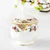 Sugar Bowl, Europe Style Bone China Coffee Set Accessory, Storage Container, Pot with Lid, Caddy, Kitchen Seasoning Box 4
