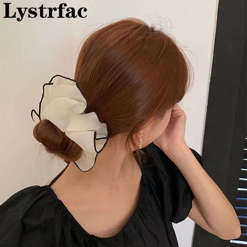 

Lystrfac New Ins Large Size Contrast Color Mesh Hair Scrunchies for Women Girls Hair Tie Ponytail Holder Hair Accessories