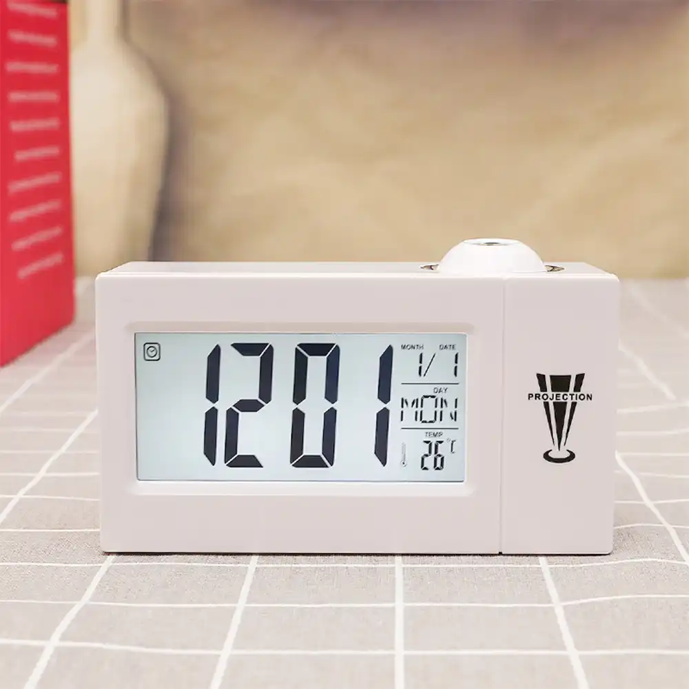 Projection Alarm Clock Ceiling Display Snooze Desk Table Clock