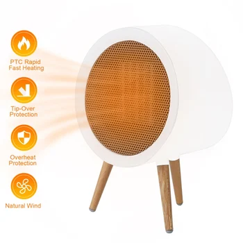 

US Plug Ceramic Space Mini Heater, Portable Electric 2 In 1 Ceramic Heater Fan With Overheat&Tip-Over Protection For Office/Home