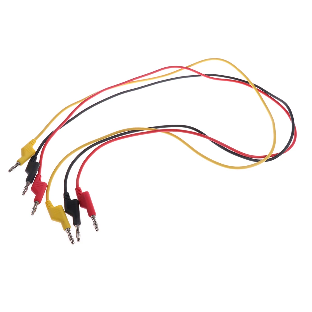3 Pieces 4mm Silicone Banana Plug to Banana Plug Test Lead Probe for Lab test/Multimeter Moderate to Low Current Testing
