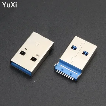 

10pcs USB 3.0 A Type Male Plug Connector High-speed Data Transmission USB3.0 Jack Port Charging Socket Soldering