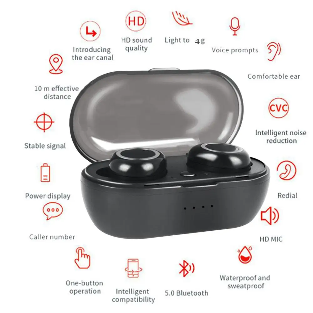 

TWS-W12 mini wireless Bluetooth headset stereo headset Bluetooth 5.0 with charging box binaural touch up to automatically match
