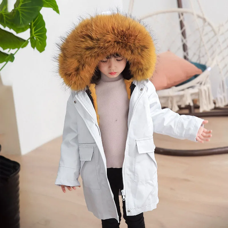 

2019 Winter Jacket Baby Boy Fur Hooded Girls Coats Thick Warm Kids Parka Teenage Children's Windbreaker Fashion Boys Clothes