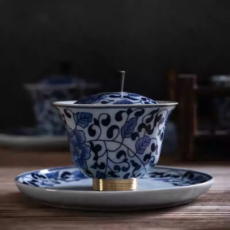 Сине-белый фарфор с чайной чашкой gaiwan чайная чаша королева санкai - Цена: 619,82 - 2 100,08 руб.