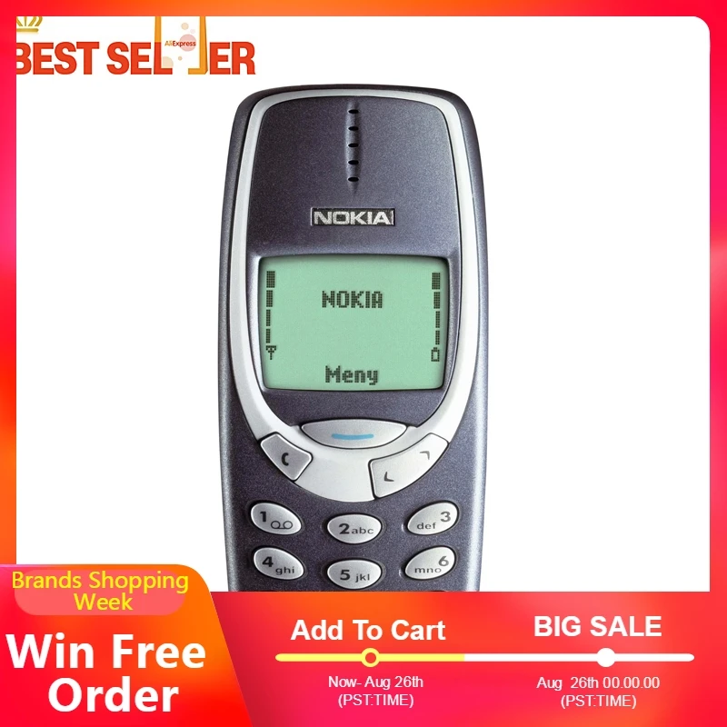 Дешевый телефон Nokia 3310 мобильный в наличии Лидер продаж оригинальный Подержанный
