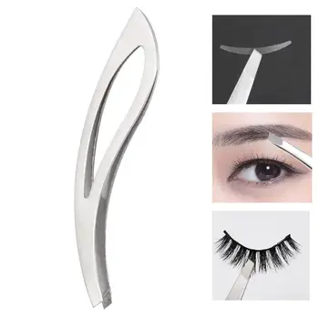 

Black Eyebrow Tweezer Stainless Steel Slanted Flat Clips Point Eye Hair Professional Removal Tools Makeup Brow Tip T6T7