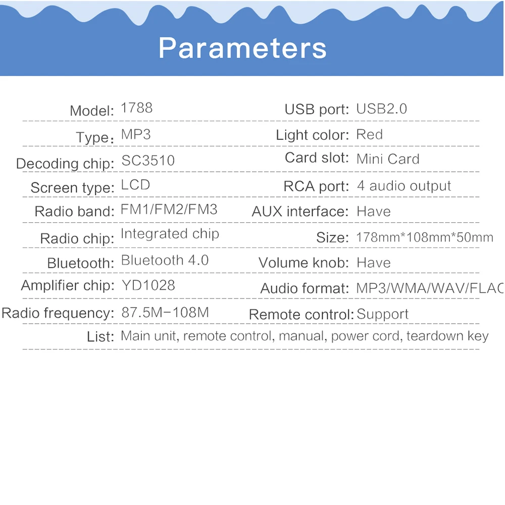 Автомагнитола Bluetooth Handsfree lcd сабвуфер автомобильный аудио USB/SD/AUX/мини карта четыре канала пульт дистанционного управления Автомобильный плеер