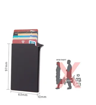 

Alumina Mult-card Holder Solid Color Automatic Pop-up Anti-theft Bank Card Box Mini Business Unisex Card Bag Case