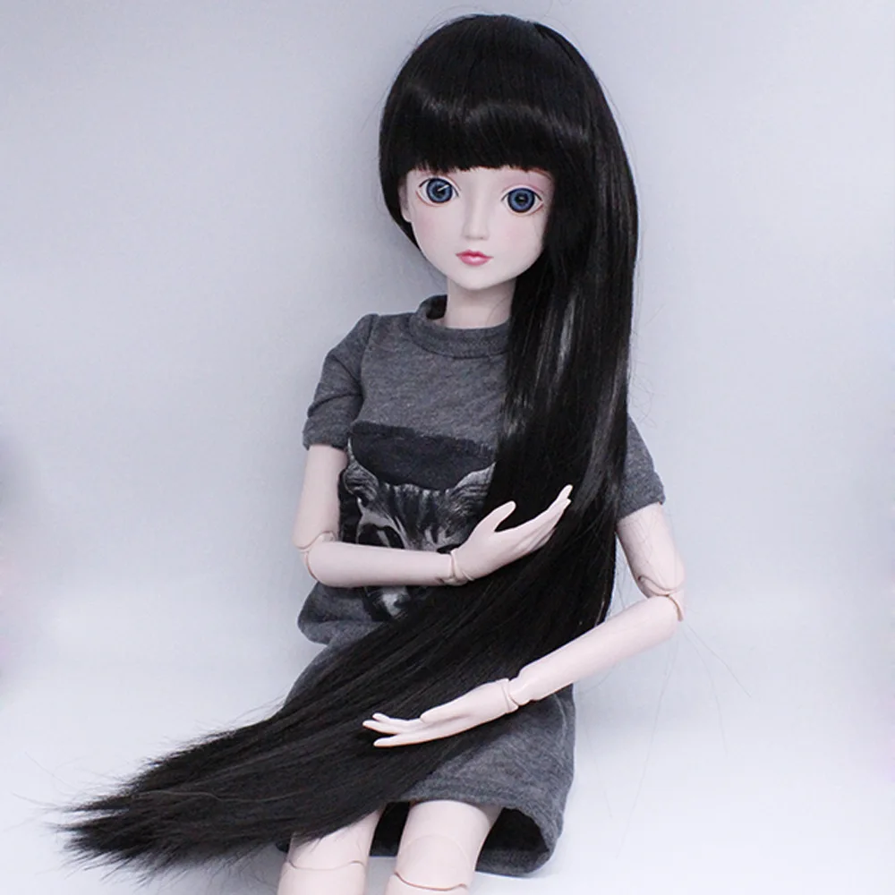 Bjd парик 40 см волосы для 60 см куклы Мода Bjd кукла длинные коричневые волосы высокой температуры волокна куклы аксессуары Макияж подарки для девочек,одежда для кукол глаза для игрушек куклы аксессуары для кукол