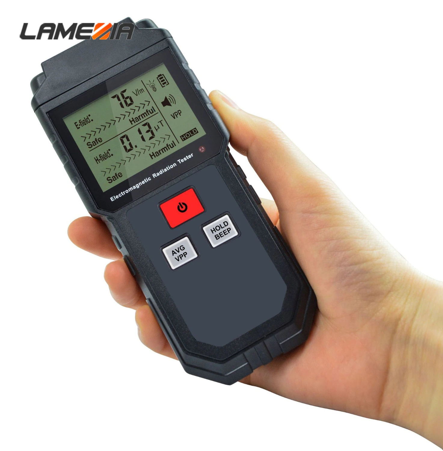

Portable Digital Electromagnetic Radiation Tester Electric Magnetic Field LCD Dosimeter Detector Sound Light Alarm tools