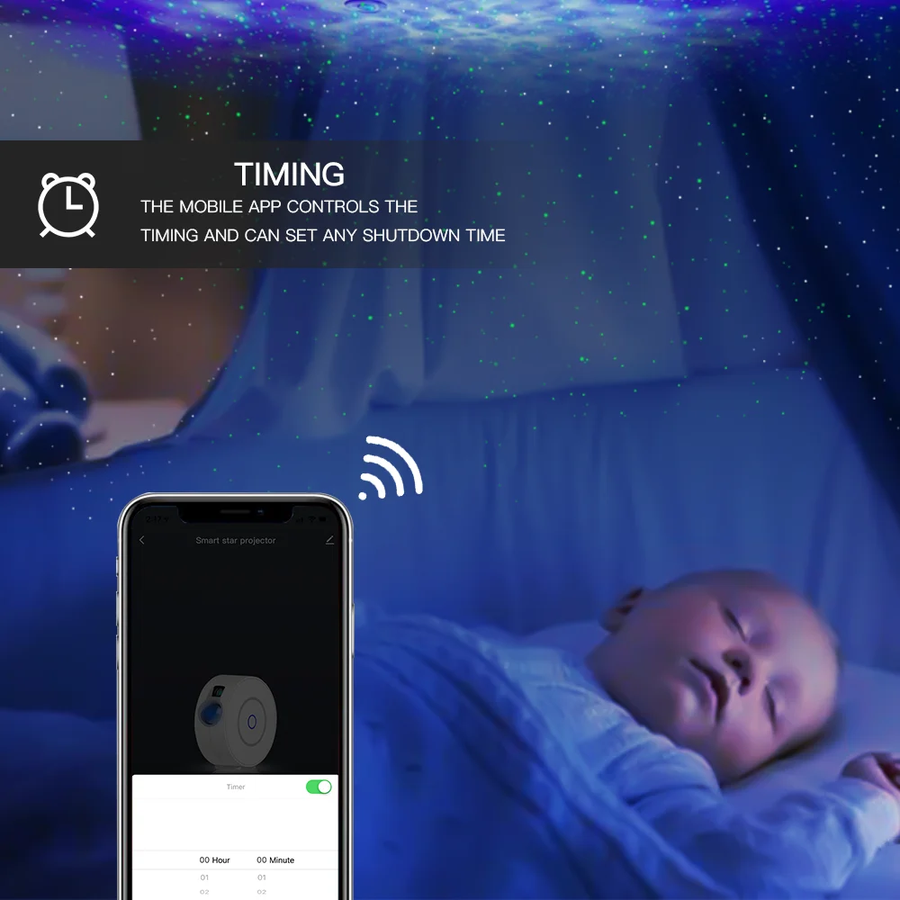 Inteligente de Estrela Aplicativo sem Fio Compatível com Alexa Projetor Tuya Wi-fi Laser Estrelado Efeito Oscilante Luz Noturna Led Colorida Céu - Image 3