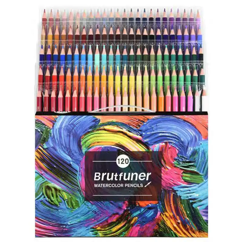 Brutfuner, 120/160 цветов, профессиональные масляные цветные карандаши, набор, художественная живопись, наброски, цветные деревянные карандаши, школьные товары для рукоделия