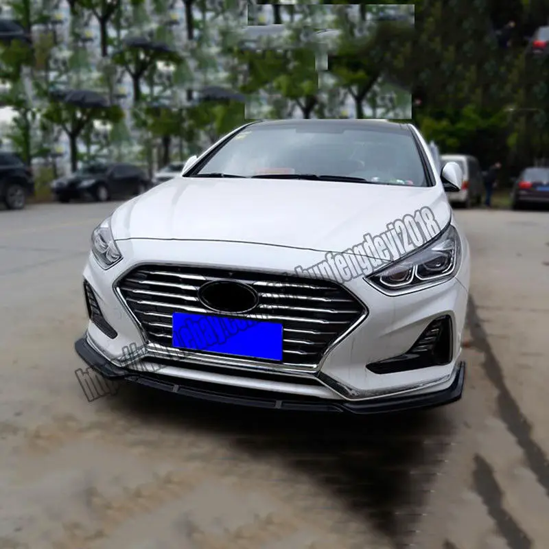 Подходит для hyundai Sonata ABS черный передний бампер Передняя губка комплект кузова автомобильные аксессуары модификация автомобиля 3 шт