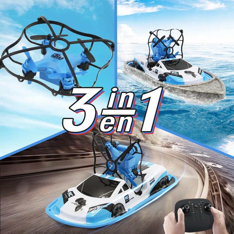 

Exclusive link-3In1 RC Drone Boat Car Water Ground Air Mode Three Modes Headless Mode Altitude Hold RC Helicopters Toys For Kids