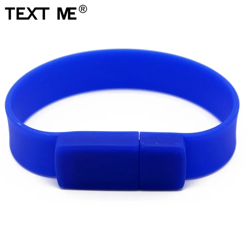 TEXT ME usb 2,0 цветной браслет 10 цветов USB флеш-накопитель 4 ГБ 8 ГБ 16 ГБ 32 ГБ карта памяти - Цвет: Синий