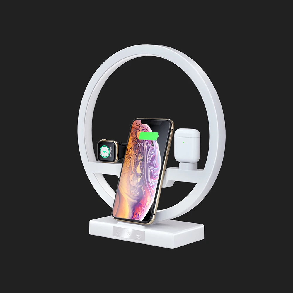 3 в 1 быстрая зарядка для IPhone XR XS Max 11 для Apple Watch 2 3 4 для samsung новое беспроводное зарядное устройство 10 Вт для IPhone док-станция
