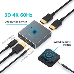 MICCGIN – Mini commutateur HDMI 4K 1 2 sortie, commande filaire, pour XBOX 360, PS4, Android, HDTV, adaptateur, séparateur, nouveau 