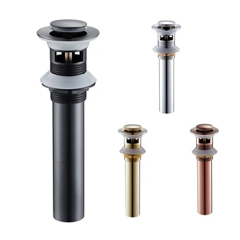 

Eridanus Push Down Pop Up Drain Stopper with Overflow Brass Finished Small Pop Up Design for Bathroom Faucet Vessel Vanity Sink