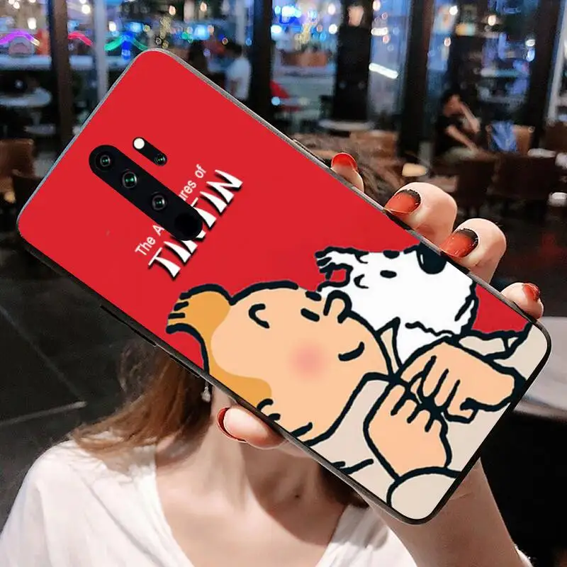 HUAGETOP Cổ Điển Pháp Hoạt Hình Những Cuộc Phiêu Lưu Của Tintin Ốp Lưng Điện Thoại Redmi Note 9 8 8T 8A 7 6 6A Đi Pro Max Redmi 9 K20 K30 xiaomi leather case design Cases For Xiaomi