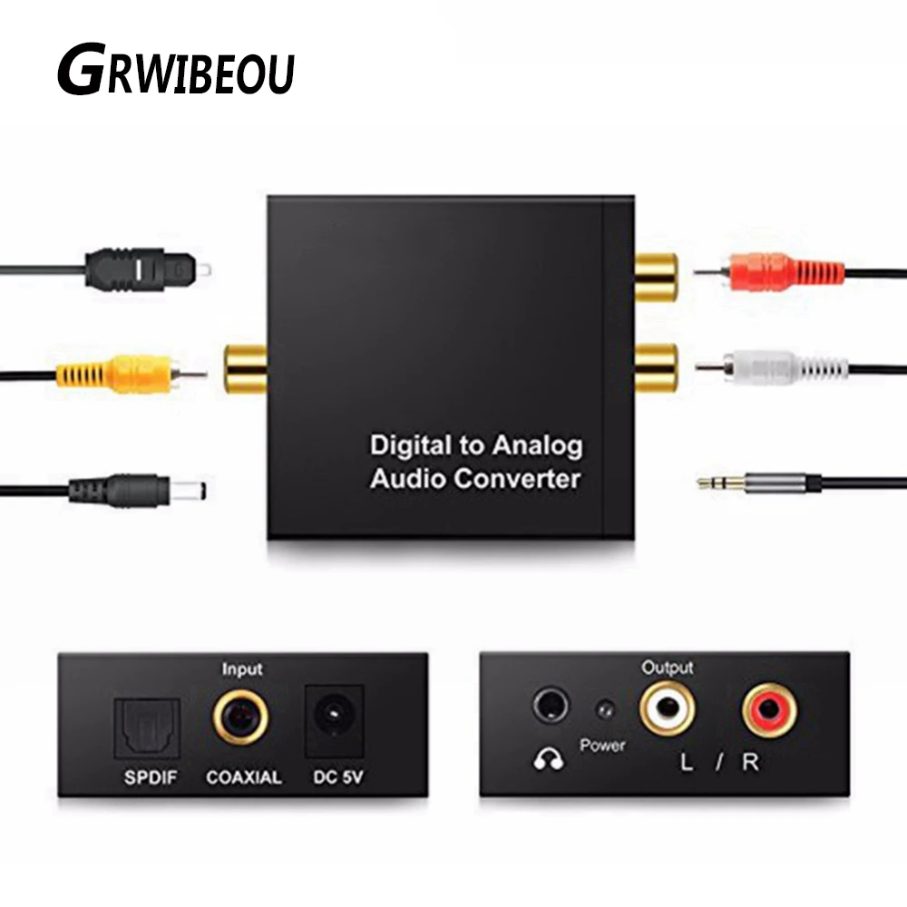 New Toslink Coaxial Optical Fiber Digital To Analog Audio Aux 3.5mm