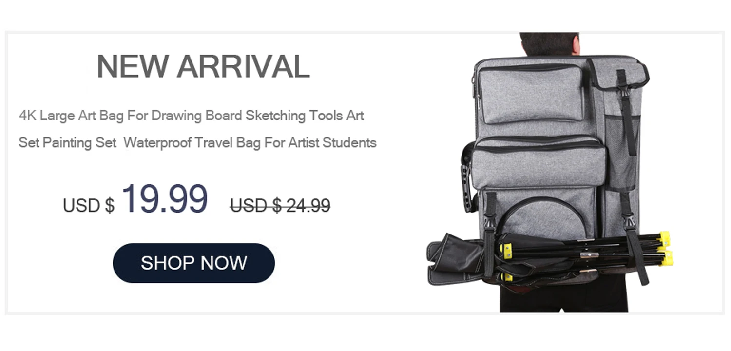 AOOKMIYA Portable Adjustable Metal Sketch Easel Stand Foldable Travel