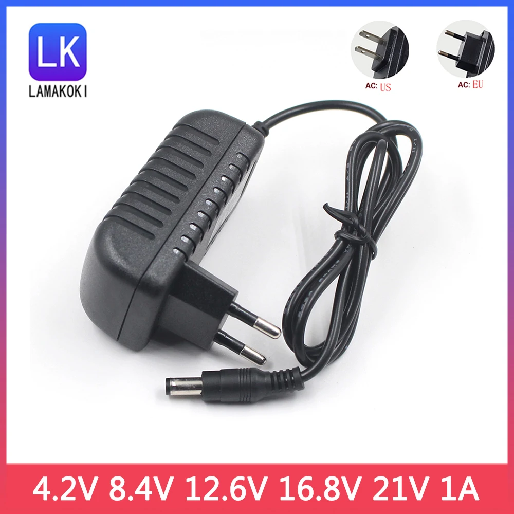 Caricatore Di Volt 4.2 8.4 12.6 16.8 V Per La Batteria Al Litio 4.2 8.4 12.6V 16.8 V 18650 V 21V 1000Ma Ac/Dc