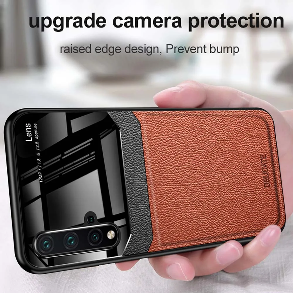 

For Huawei Nova 5i pro case silicone bumper leather plexiglass case for Huawei Nova 5Z case Nova 5T cover Nova 6 se 3i 4e case
