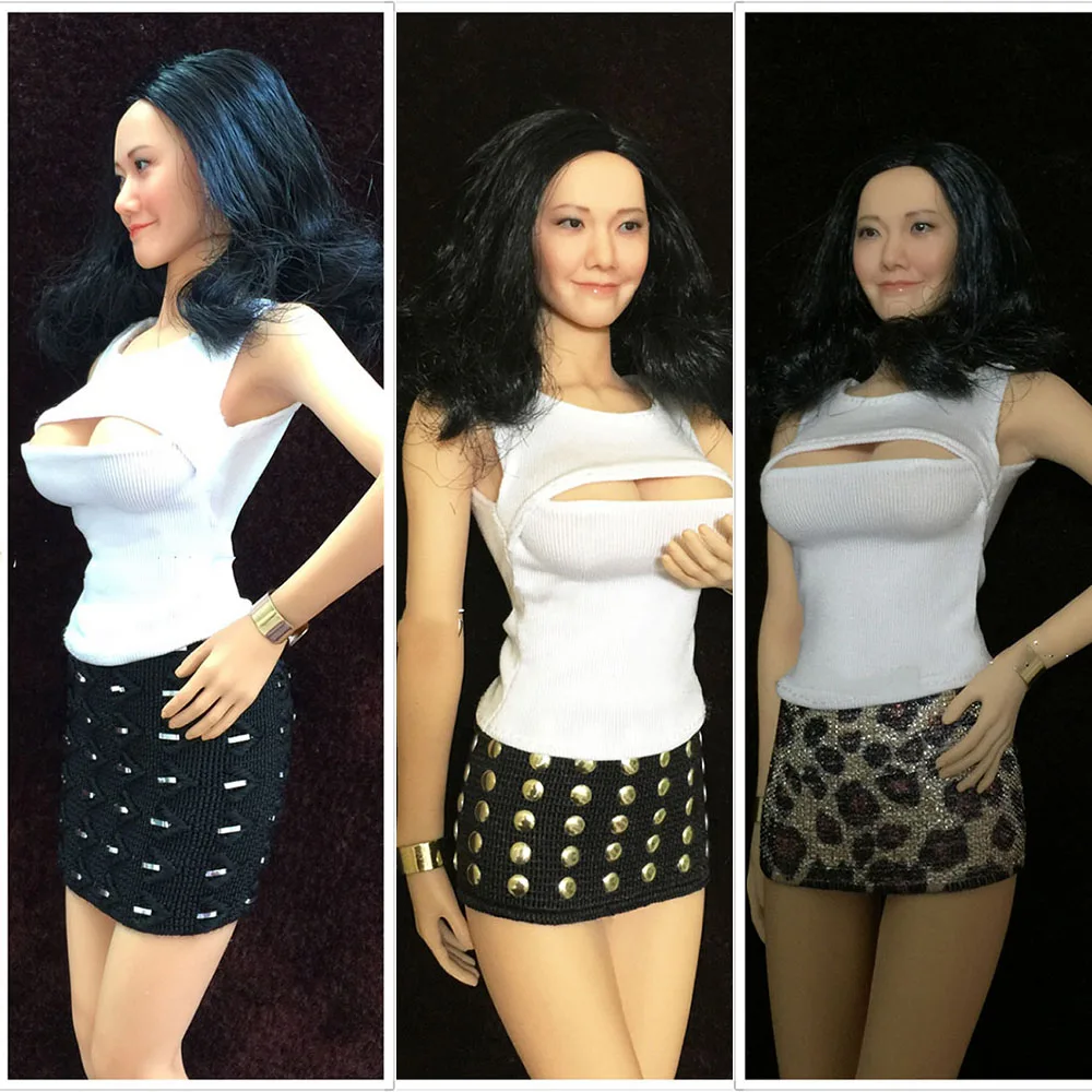 

Custom Made 1/6 Scale Sexy Secretary Teacher OL Uniform Vest Short Skirt Set for 12'' Action Figure Body