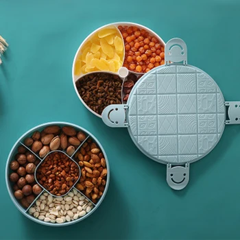 

Single/Double-layer Snacks Box Multi-Compartments Fruit Box Candy Basket Plastic Nut Dried Fruit Storage Box MDJ998