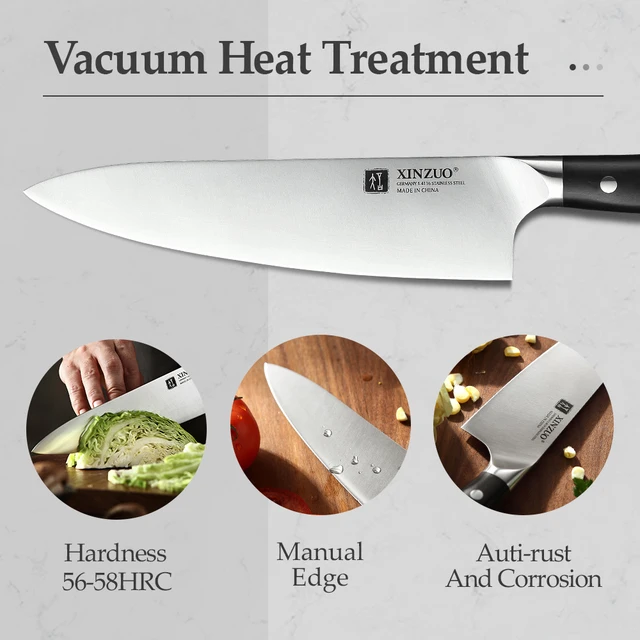 Xinzuo 8.5 ' Séf Kés Német 1.4116 Rozsdamentes Acél Éles Penge Cleaver Santoku Konyha Főző Hús Szeletes Szerszám Ébenfogantyú - Image 4