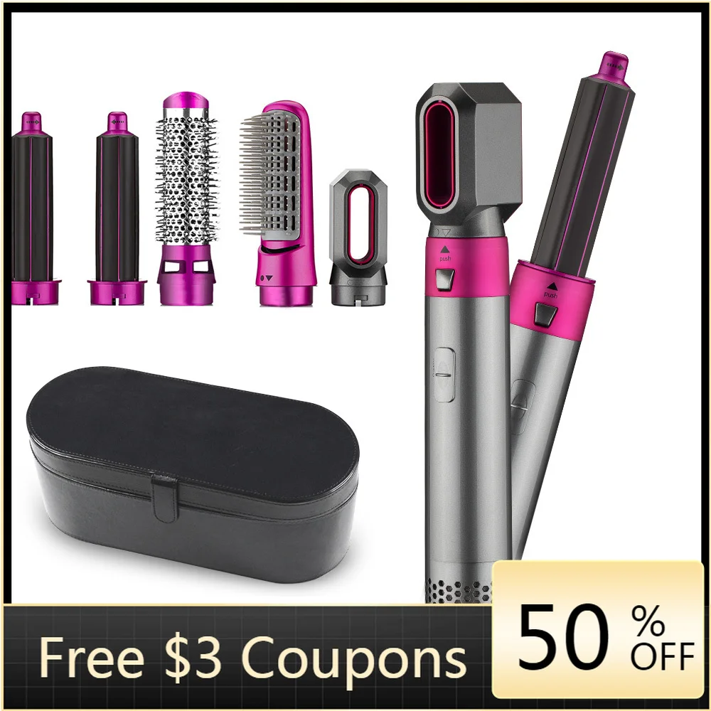 5 In 1 MultiFunctional Hair Dryer Comb Hot Air Styler Hair Curler Straightening Curling Iron Styling Brush Hair Styling Tool