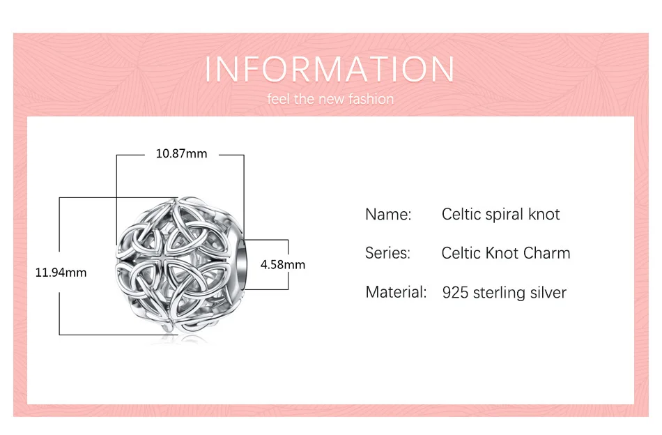 Jiayiqi кельтский узел, 925 пробы, серебро, полые амулеты, бусины, подходят для женщин, Пандора, амулеты, серебро, 925, сделай сам, хорошее ювелирное изделие, подарок