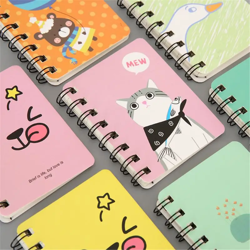 

A7 Cartoon Animal and Plant Rollover Coil Learning Goods Small Notebook Pocket