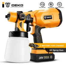 DEKO DKSG20K2 беспроводной пистолет-распылитель, 20 В постоянного тока литий-ионный аккумулятор домашний электрический Краскораспылитель, 3 насадки, легко распыляющий И Очищающий