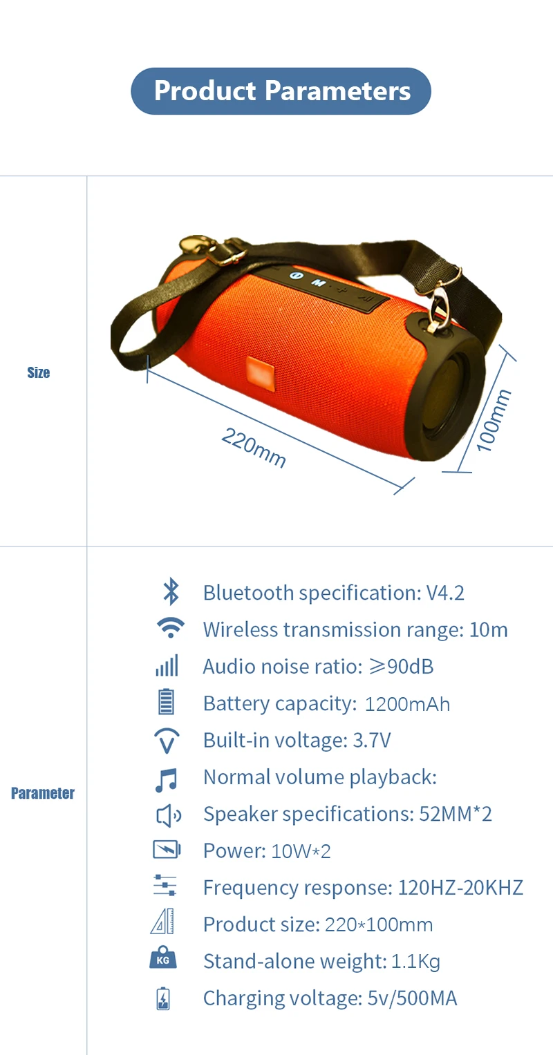 20 Вт Bluetooth Колонка Портативная колонка Bluetooth Саундбар музыкальный плеер Boom Box с fm-радио AUX для компьютера сабвуфера