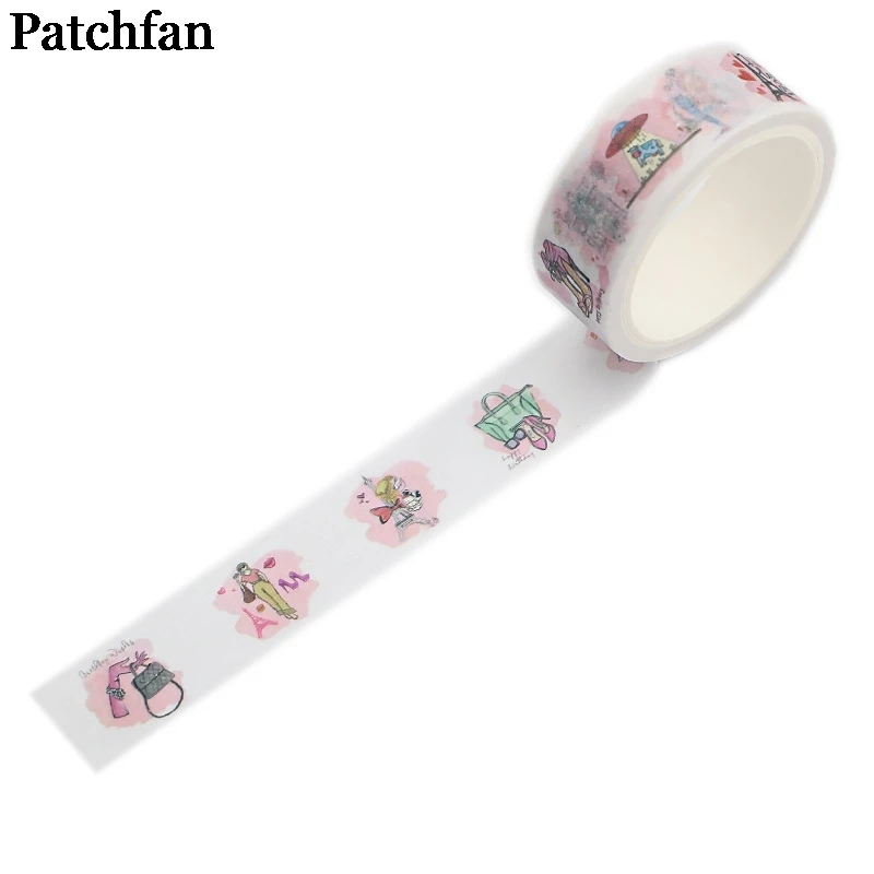 20 шт./лот Patchfan Парижский стиль иллюстрация 90s DIY Скрапбукинг дети клей васи маскирующая Лента Печатный узор стикер A2340