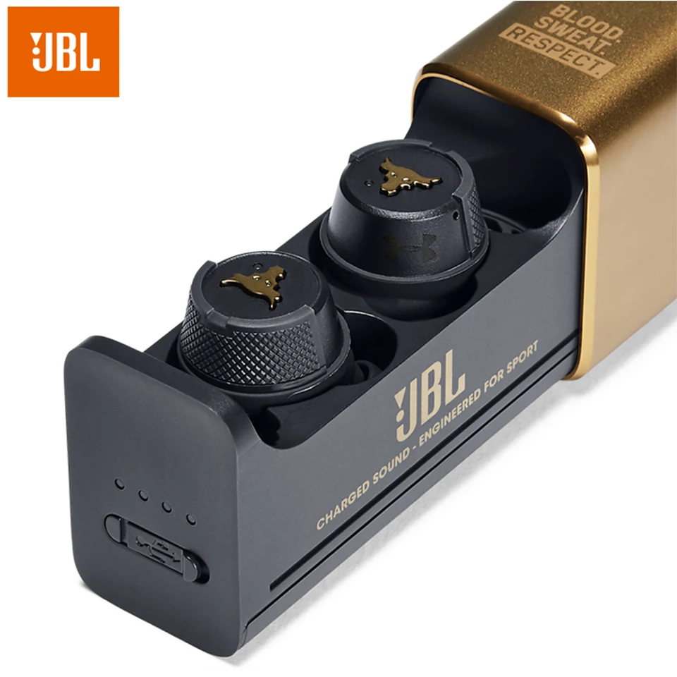 Original JBL UA FLASH PROJECT ROCK Ture Wireless Earphone Bluetooth Sport Waterproof Earbuds Handsfree Call with Mic Charge Box