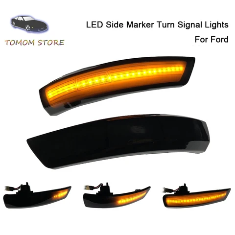 Transformar a Luz do Sinal Luz para Ford Dinâmico Lateral Espelho Retrovisor Indicador Blinker Focus 3 Mk2 Mk3 Mondeo Mk4 2 Pçs Led Asa