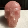 Natural Rose Quartz Crystal Hand Carved Skull Carving Reiki Healing Skulls For Decorate 3