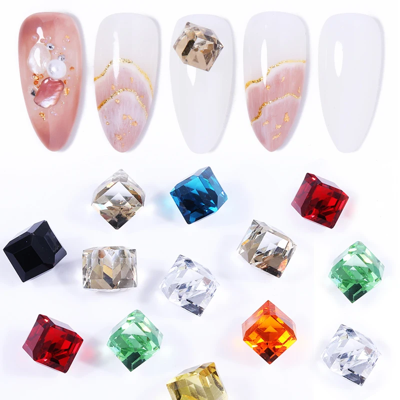 

10 PCS/Bag Colorful Flat Back Nail Rhinestones Cubic Water Drills Drills Design 3D Nail Decorations Accessories