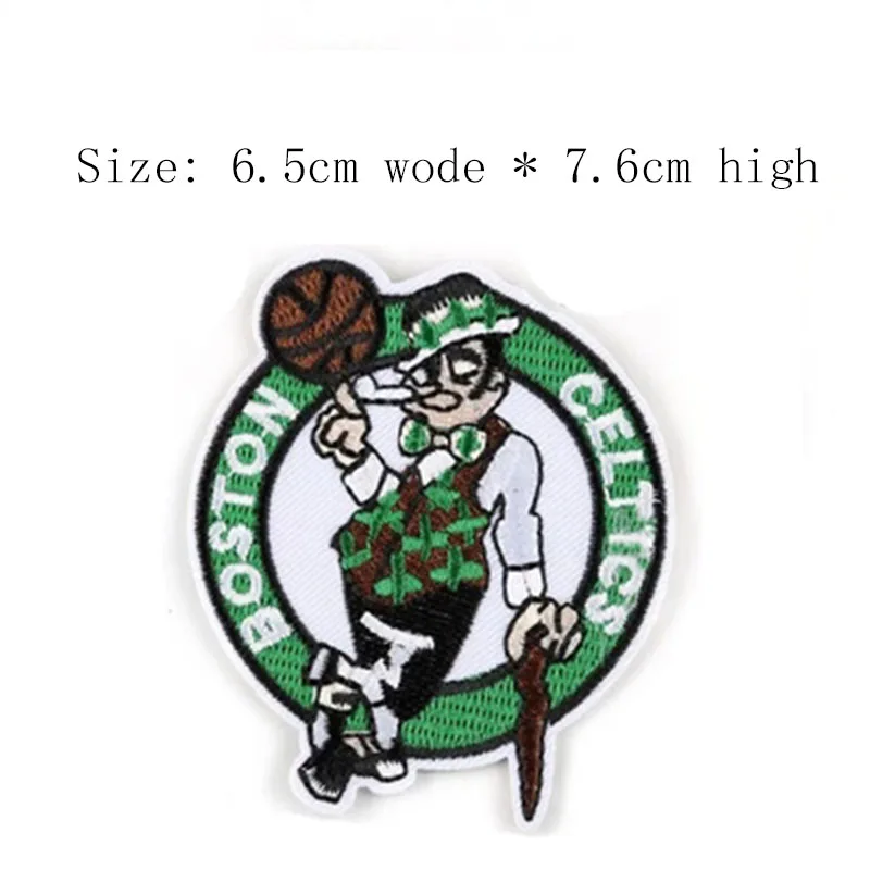 BOSTON CELTICS вышивка патч 7,6 см высокая Железная На пришить/украшение комнаты/баскетбольная нашивка/Спорт патч(5 шт - Цвет: Антикварная бронза