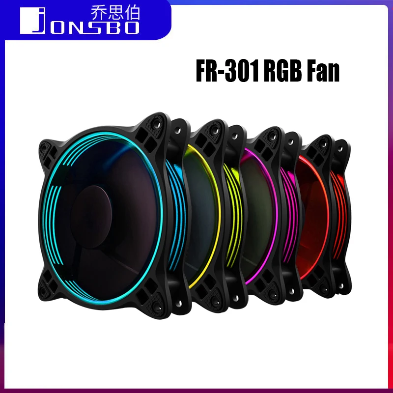

JONSBO FR-301 120mm RGB PC Cooling Fan Multi-ring Glow 12CM PWM 3PIN + Big4D FR301 Power Supply Motherboard AURA SYNC