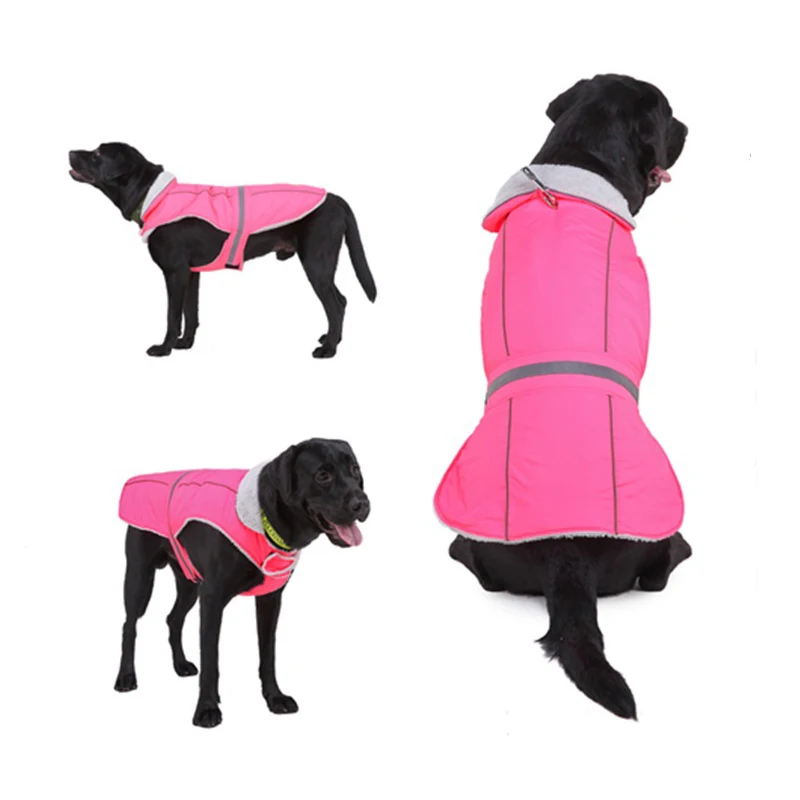 

Fleece Large Dog Clothes Winter Warm Puppy jacket Reflective Pet Coat Waterproof Dog Clothing Vest For Small Medium big Dogs