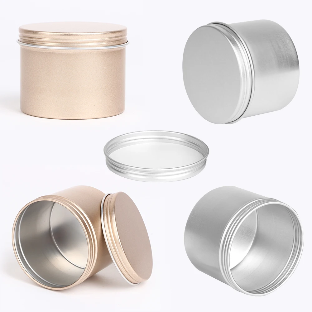 12pcs/24pcs Pack 100ml Round Empty Aluminum Storage Jar Tea Package Box Sundry Kitchen Seasoning Pot Gold Silver Black Containers